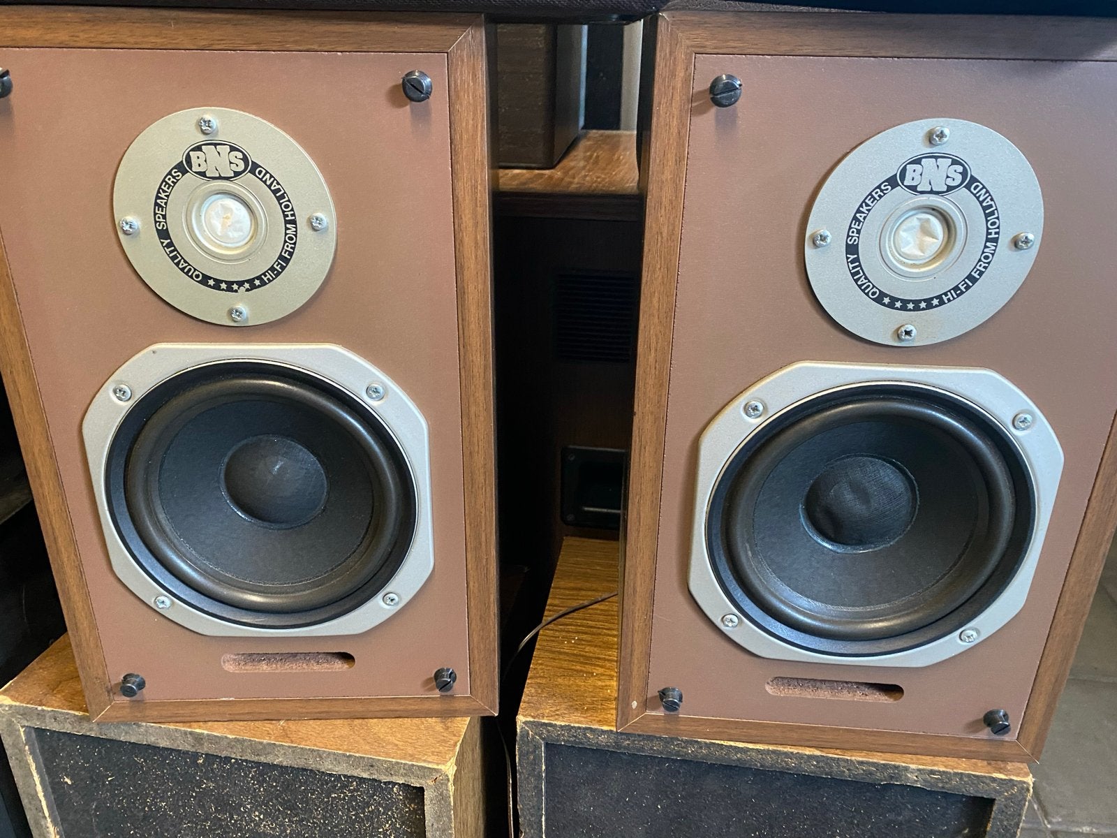 BNS E12 Boekenplank Luidsprekers - Vintage Geluid, Audio, Tv en Foto, Overige merken, Gebruikt, Ophalen of Verzenden, Minder dan 60 watt