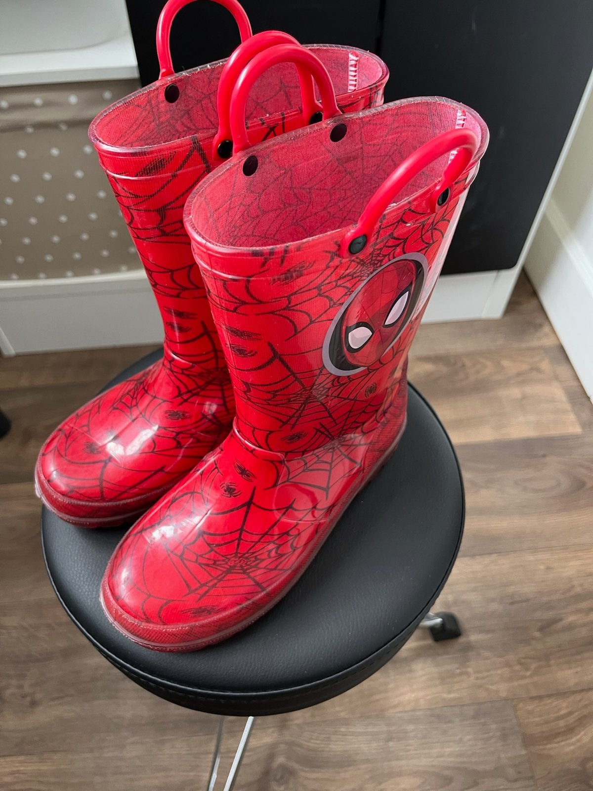 Spiderman regenlaarzen maat 33/34, Ophalen, Gebruikt, Jongen