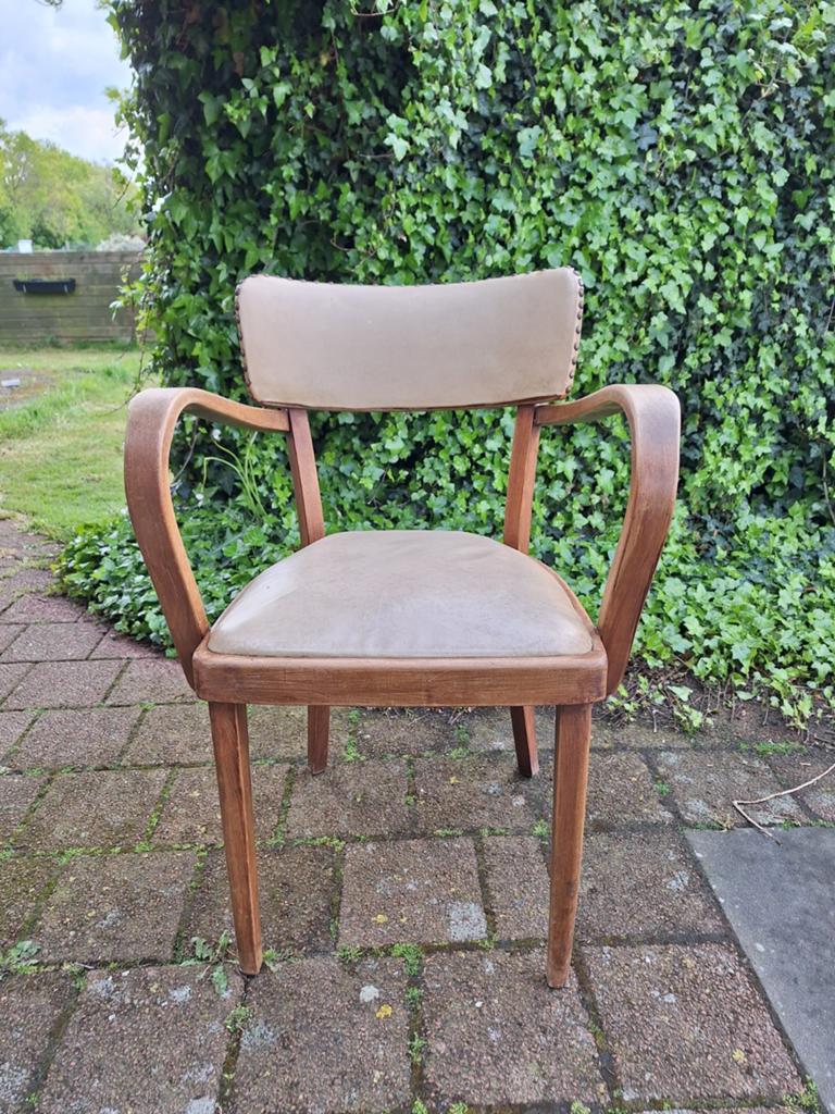 Vintage midcentury stoel, Huis en Inrichting, Stoelen, Ophalen, Gebruikt, Bruin, Eén