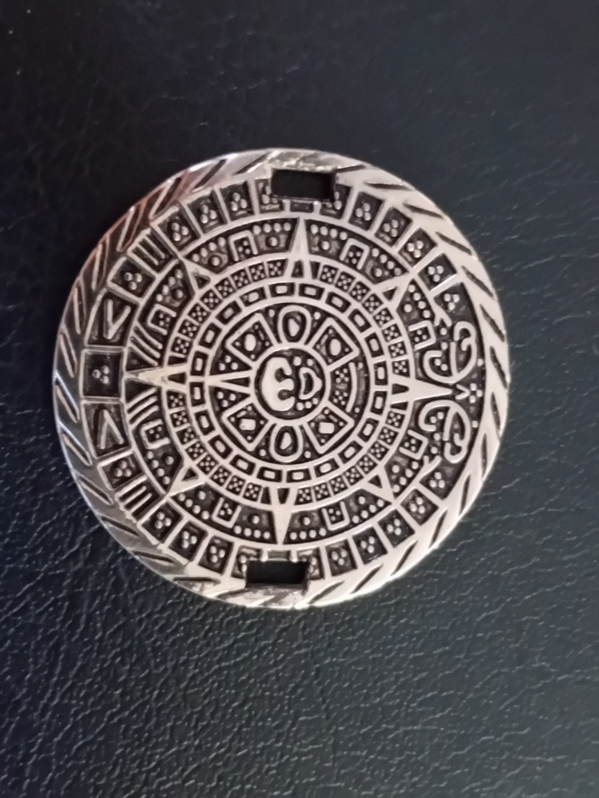 Zilveren Azteekse Kalender Munt Hanger - 32 mm Ag 0.925, Ophalen of Verzenden, Zilver