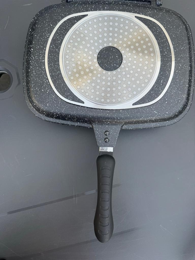 Royal Swiss Dubbele Grillpan - Inductie Geschikt, Ophalen, Gebruikt, Inductieplaat, Aluminium