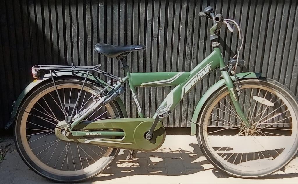Popal Funjet jongensfiets Groen in zeer goede staat., Fietsen en Brommers, Fietsen | Jongens, Ophalen, 24 inch, Popal funjet, Handrem