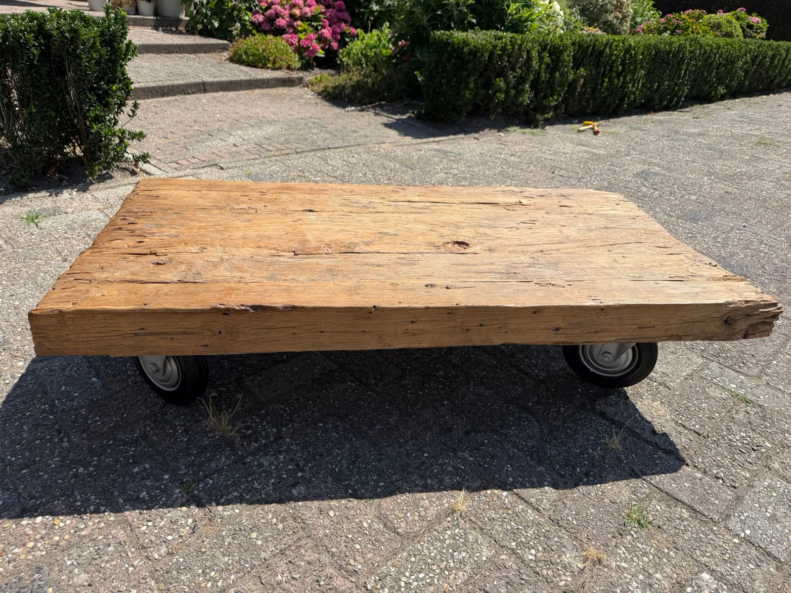 Houten salon tafel, Ophalen, 100 tot 150 cm, 50 tot 100 cm, Zo goed als nieuw