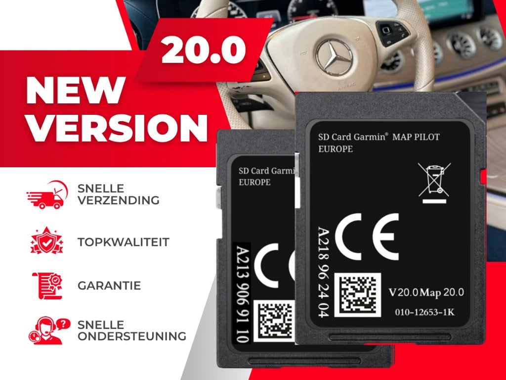 Mercedes A218, A213 SD Kaart V 22.0 ✅ 2026 Garmin Map, Verzenden, Nieuw, Heel Europa, Landkaarten