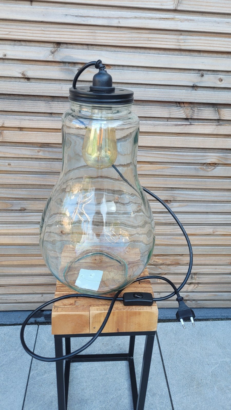 Decoratieve tafellamp in de vorm van een gloeilamp, Met schakelaar, Overige merken, Zo goed als nieuw, Glas