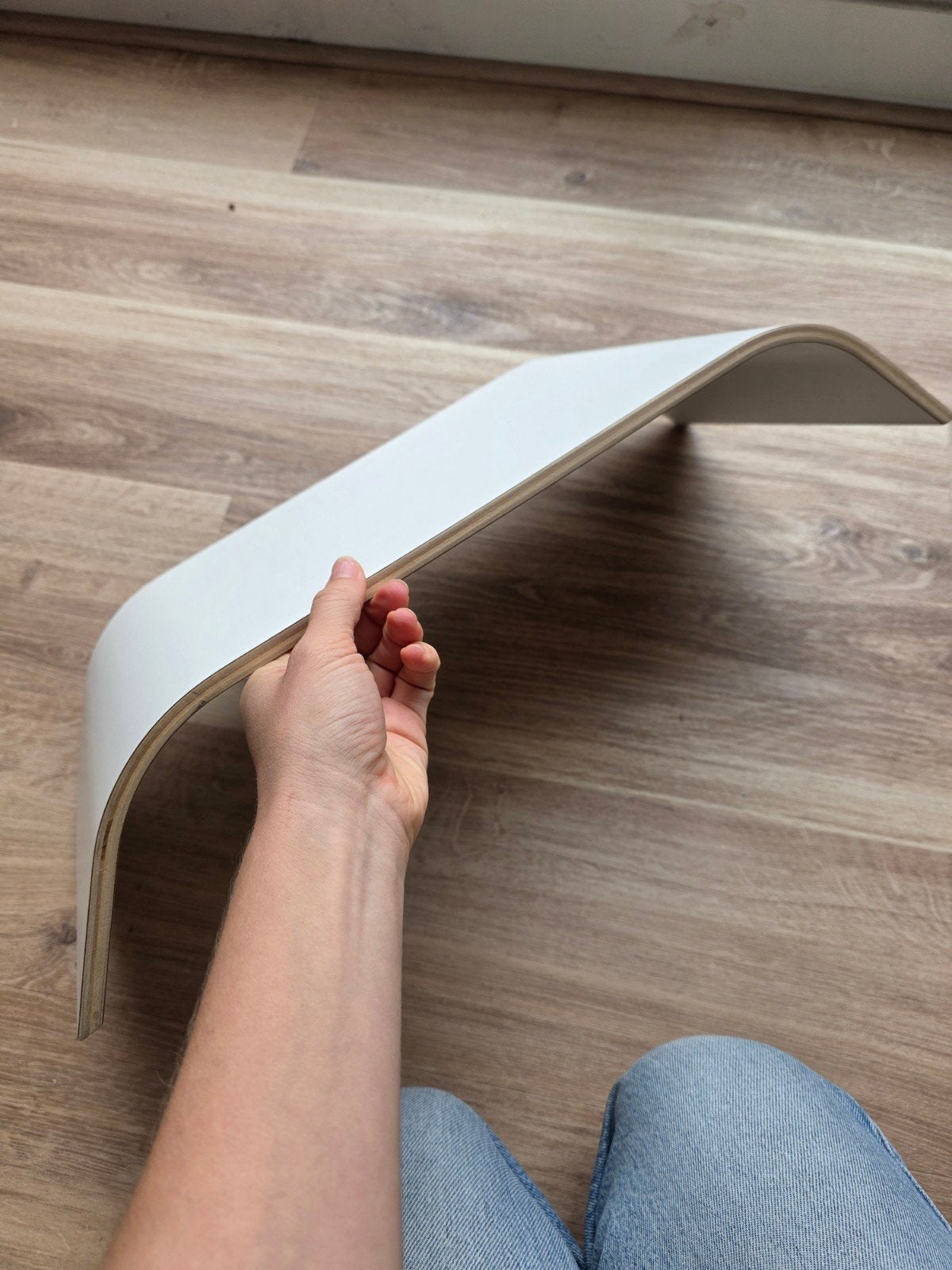 IKEA monitorstandaard wit, Ophalen, Hout, Gebruikt, Modern