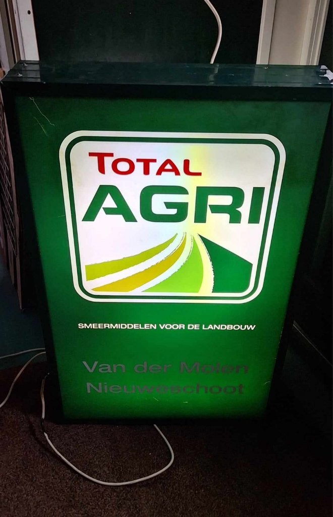 Lichtbak TOTAL AGRI smeermiddelen voor de landbouw🚜, Verzamelen, Merken en Reclamevoorwerpen, Ophalen, Gebruikt, ., Lichtbak of (neon) lamp