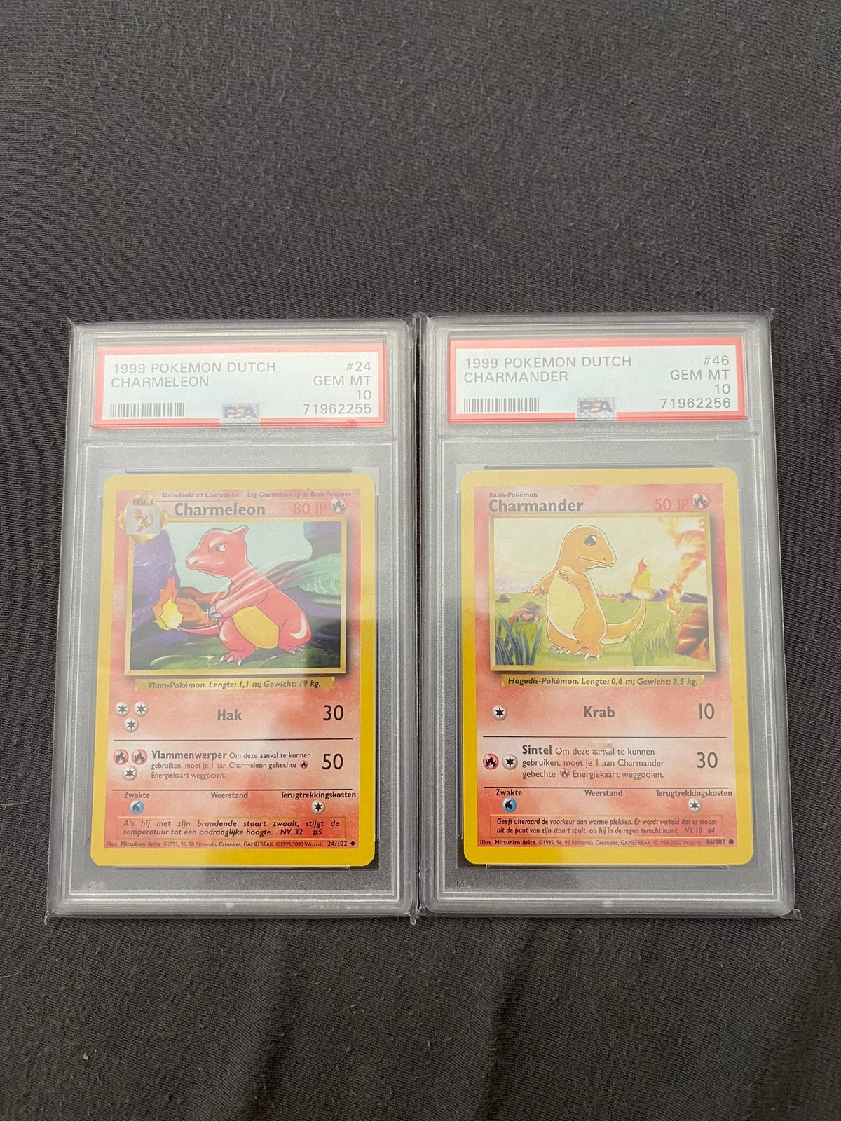 1999 Pokemon Dutch Charmander & Charmeleon psa 10 Sequential, Ophalen of Verzenden, Zo goed als nieuw