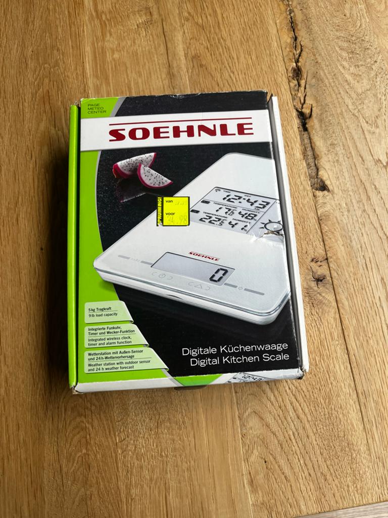 Soehnle digitale keukenweegschaal, Minder dan 10 kg, Keukenweegschaal, Nieuw, Ophalen of Verzenden