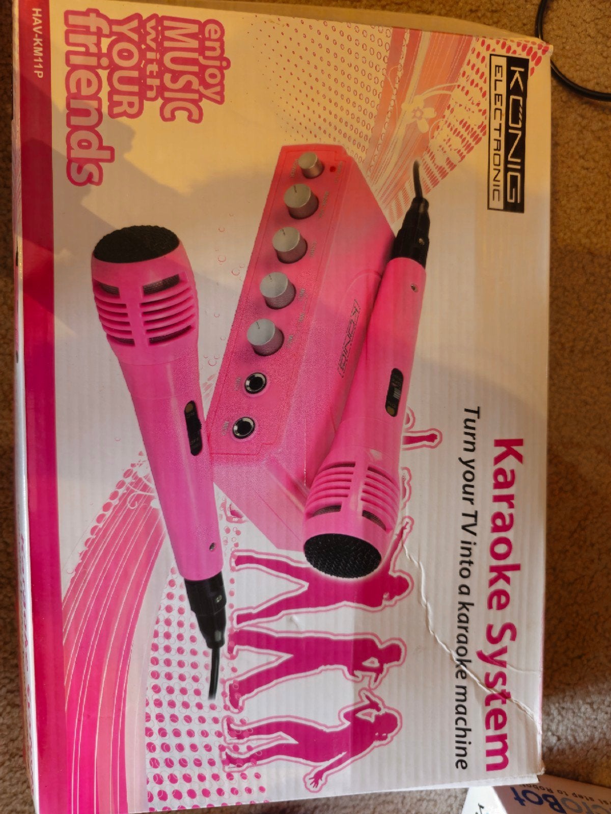 Konig Electronic Karaoke Systeem Roze - Inclusief USB stick, Ophalen of Verzenden, Zo goed als nieuw, Complete set