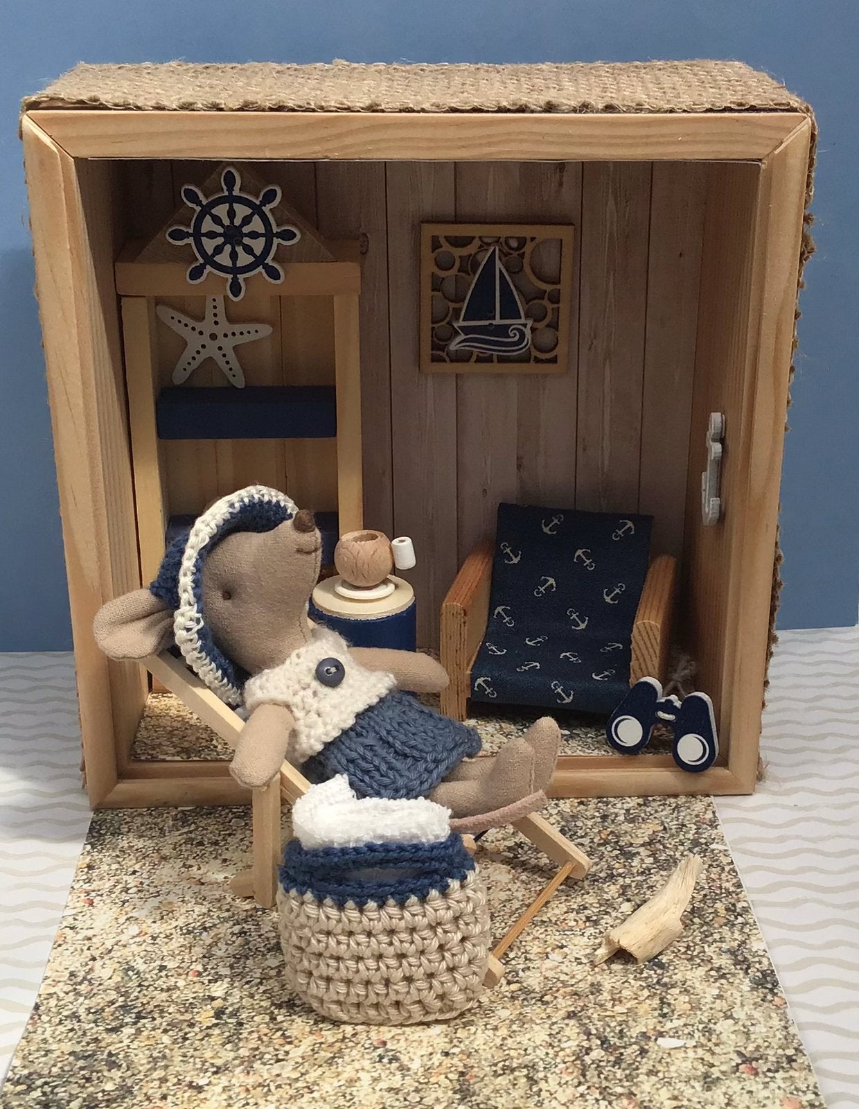Strandhuisje met Maileg muisje, Verzamelen, Poppenhuizen en Toebehoren, Ophalen of Verzenden, Nieuw, Poppenhuis