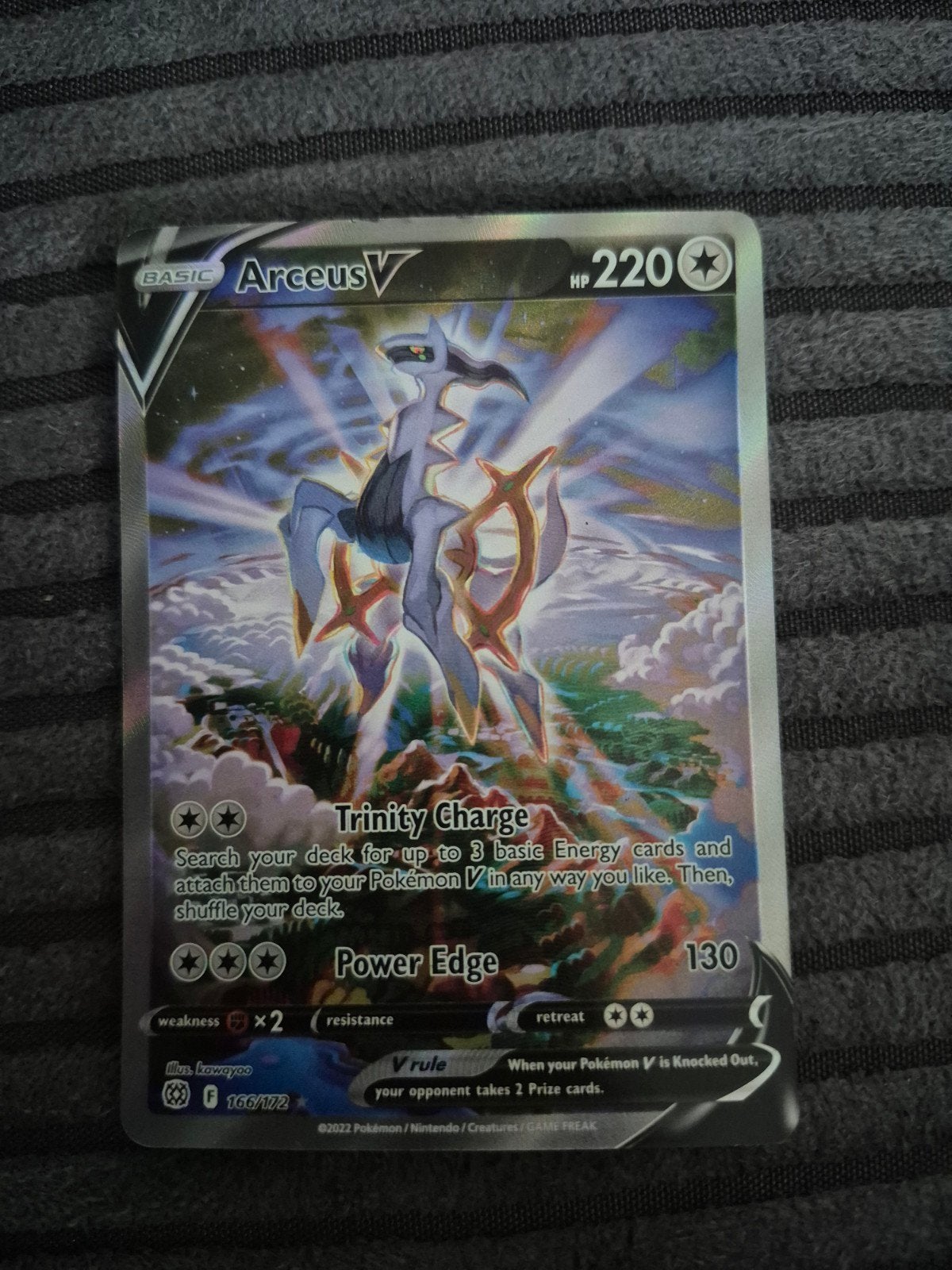 Arceus V Pokémon Kaart 166/172 - Brilliant Stars, Ophalen of Verzenden, Zo goed als nieuw, Losse kaart