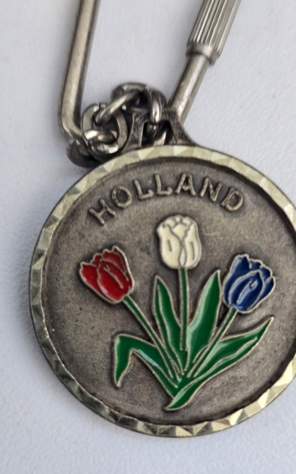 Sleutelhanger Holland dubbelzijdig - Kaart en Tulpen, Ophalen of Verzenden