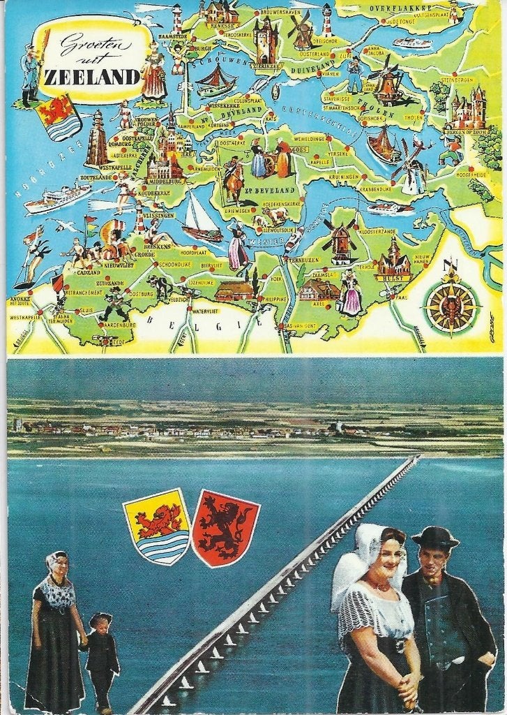 D1 Gelopen ansichtkaart zeeland, Ophalen of Verzenden, 1980 tot heden, Gelopen, Zeeland
