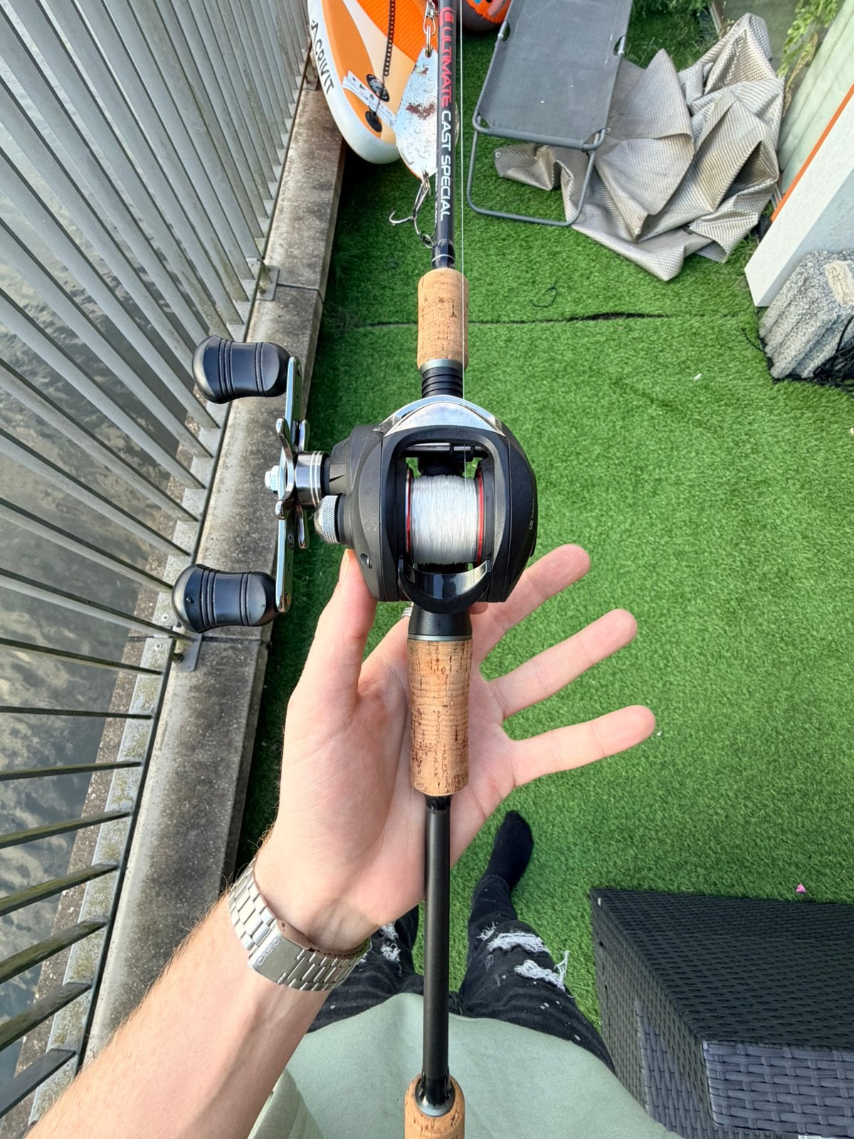 Baitcaster 10-30G, Ophalen, Zo goed als nieuw, Werphengel