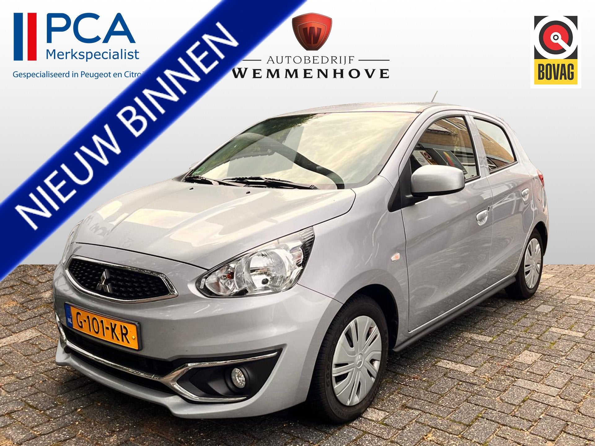 Mitsubishi Space Star 1.0 Cool+ Airco/Bleu tooth (bj 2019), Stof, Gebruikt, Origineel Nederlands, Bedrijf