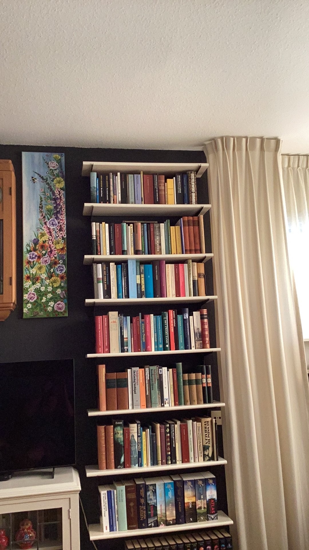 Railset kasten zwart gemoffeld 220 hoog, Huis en Inrichting, Kasten | Boekenkasten, Ophalen, Zo goed als nieuw, 25 tot 50 cm, 200 cm of meer