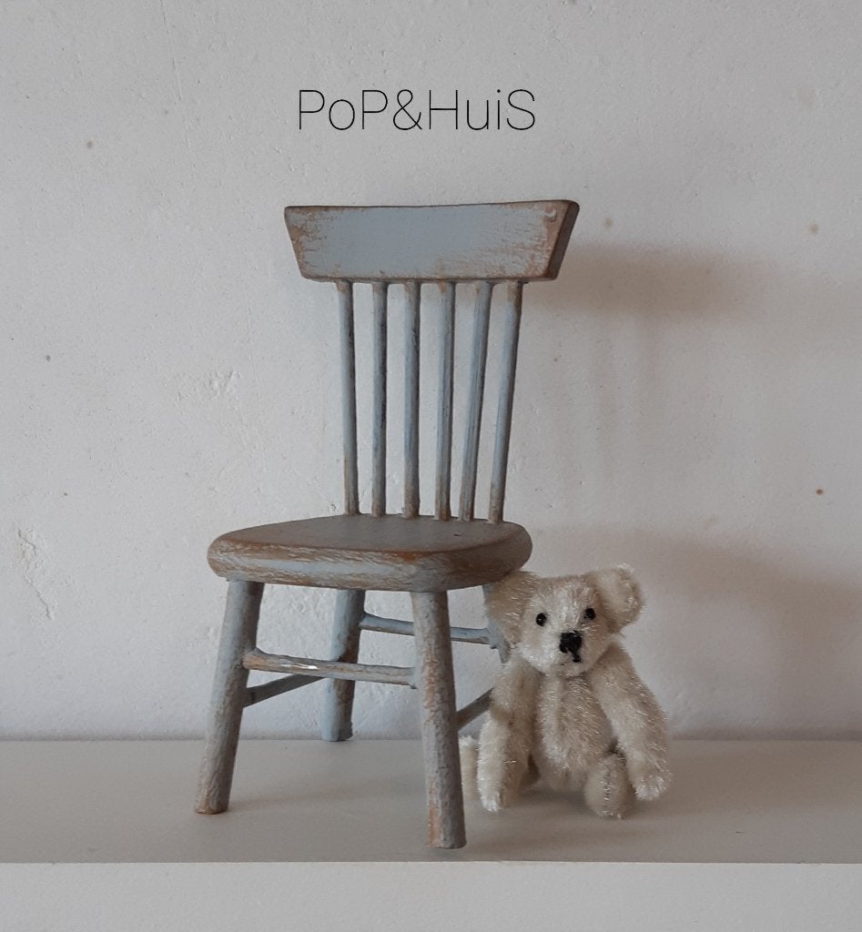 Brocante stoel 1:12, Ophalen of Verzenden, Zo goed als nieuw, Poppenhuis