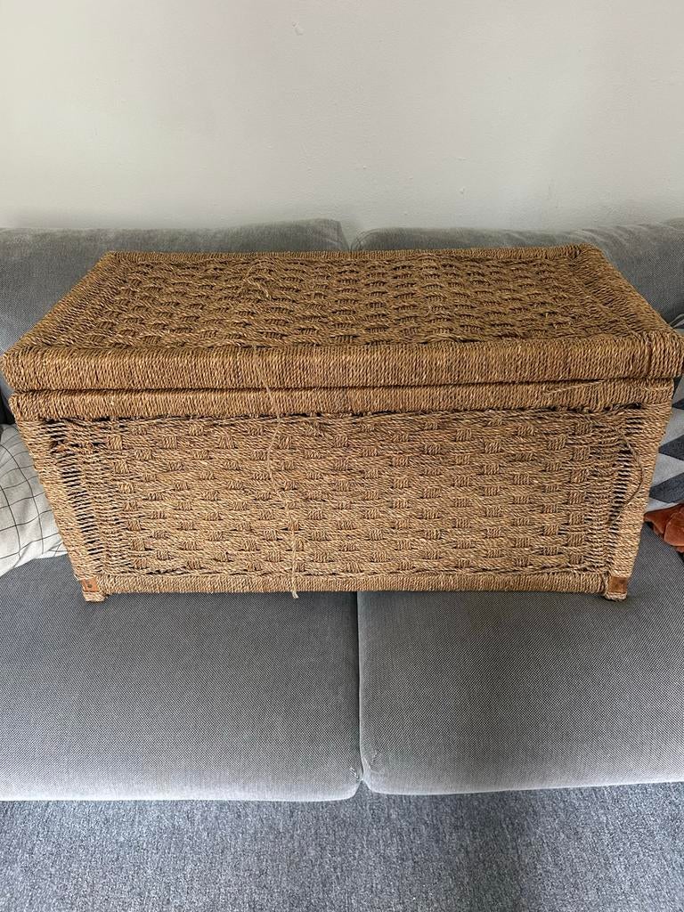 Grote rieten rotan opbergkist / dekenkist, Huis en Inrichting, Woonaccessoires | Kisten, Ophalen, Overige materialen, Minder dan 50 cm