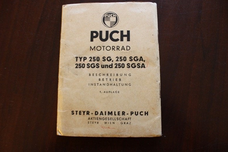Puch 250 SG SGA SGS SGSA 1956 motorrad bedienungs anleitung, Ophalen of Verzenden, Overige merken