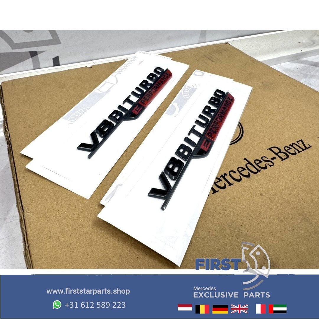 V8 BITURBO E PERFORMANCE zijscherm EMBLEEM LOGO SET BADGE Me, Gebruikt, -, Ophalen of Verzenden, -