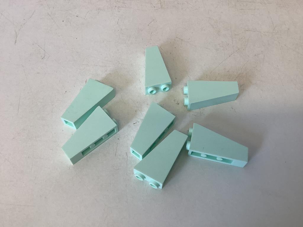 Lego dakpan 75 2x1x3 omgekeerd aqua, Ophalen of Verzenden, Gebruikt, Losse stenen, Lego