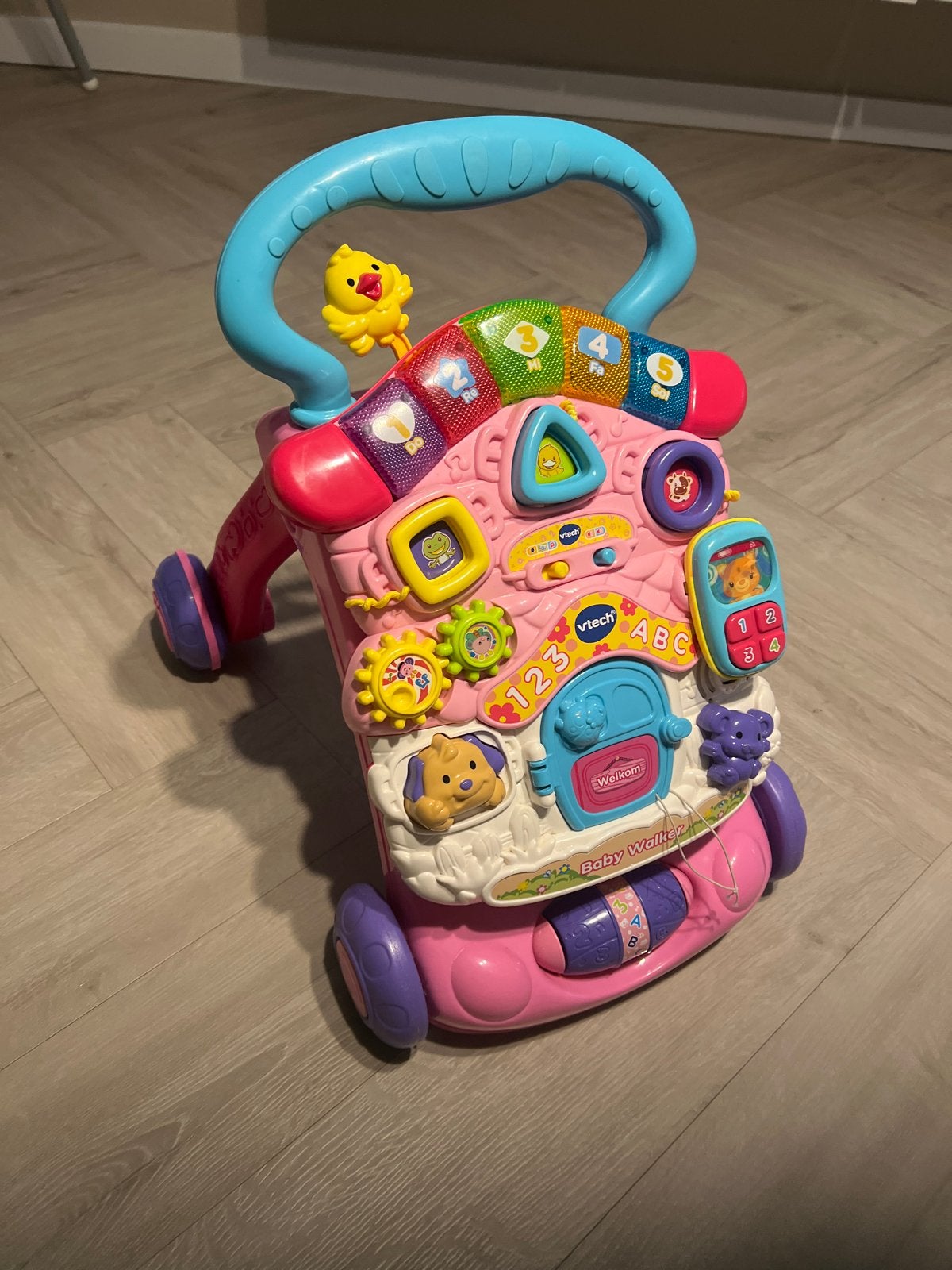 VTech Baby Walker Roze - Interactieve Loopwagen, Ophalen of Verzenden, Zo goed als nieuw, Overige typen, Met licht
