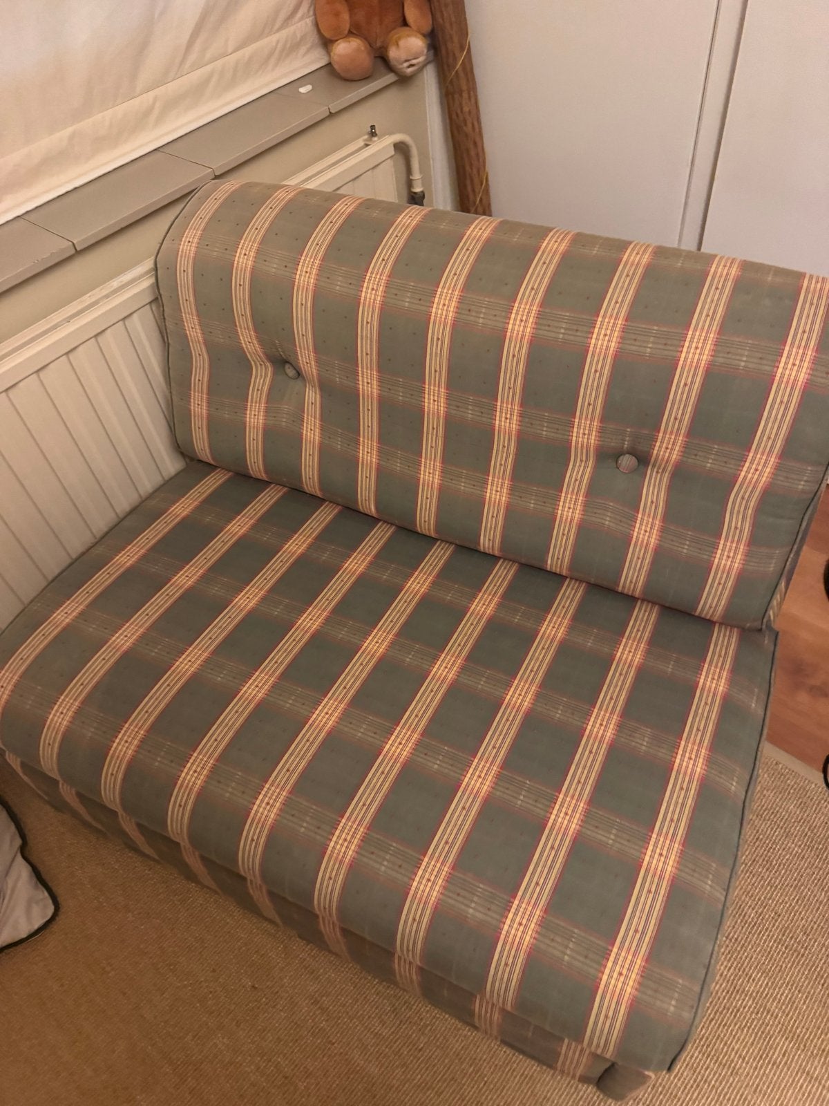 2x Slaapbank/stoel met matras 80x180cm, Gebruikt, Eenpersoons, Meerkleurig, Overige maten