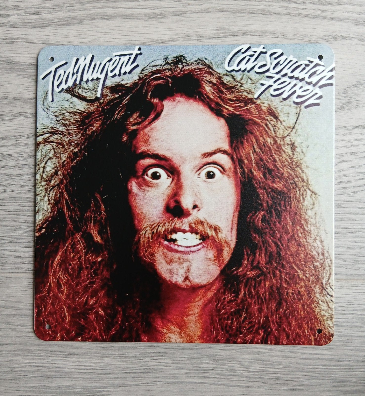 Ted Nugent Cat Scratch Fever 20x20 cm Metalen Reclamebord, Ophalen of Verzenden, Nieuw, Poster, Artwork of Schilderij