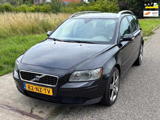 Volvo V50 2.4 Elan ECC Audio/CD Leder/stof LMV 18" Cruisecon, Gebruikt, 700 kg, Leder en Stof, Zwart