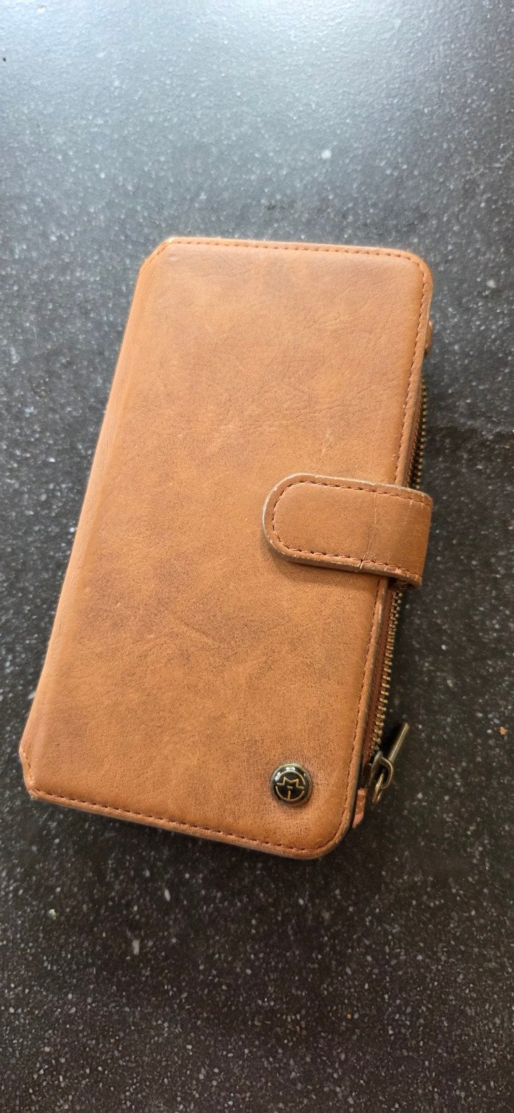 Samsung A52 Hoesje Echt Leer - met Pasjeshoude, Ophalen of Verzenden, Gebruikt, Overige modellen, Flipcase