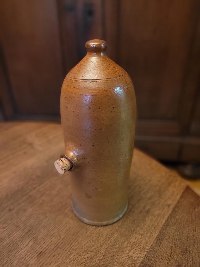 Mooie gave oude Franse Grés kruik 33 cm hoog!, Ophalen of Verzenden, Gebruikt