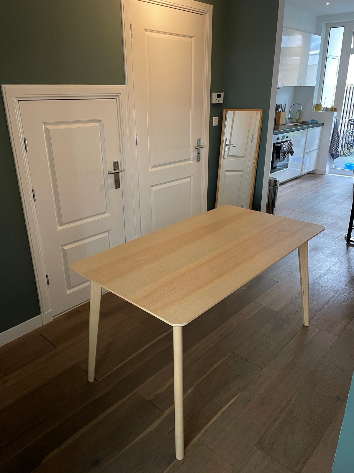 IKEA LISABO Tafel - Essenfineer & Berkenhout, 140x78 cm, Ophalen, 100 tot 150 cm, 50 tot 100 cm, Zo goed als nieuw