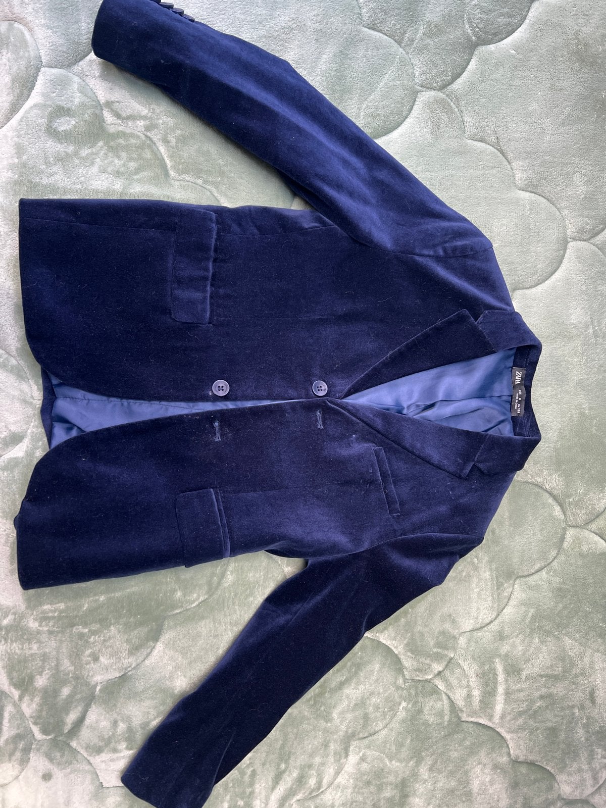 Zara Colbert Kids Maat 128 Fluweel Blauw, Ophalen of Verzenden, Zo goed als nieuw, Jongen, Jas