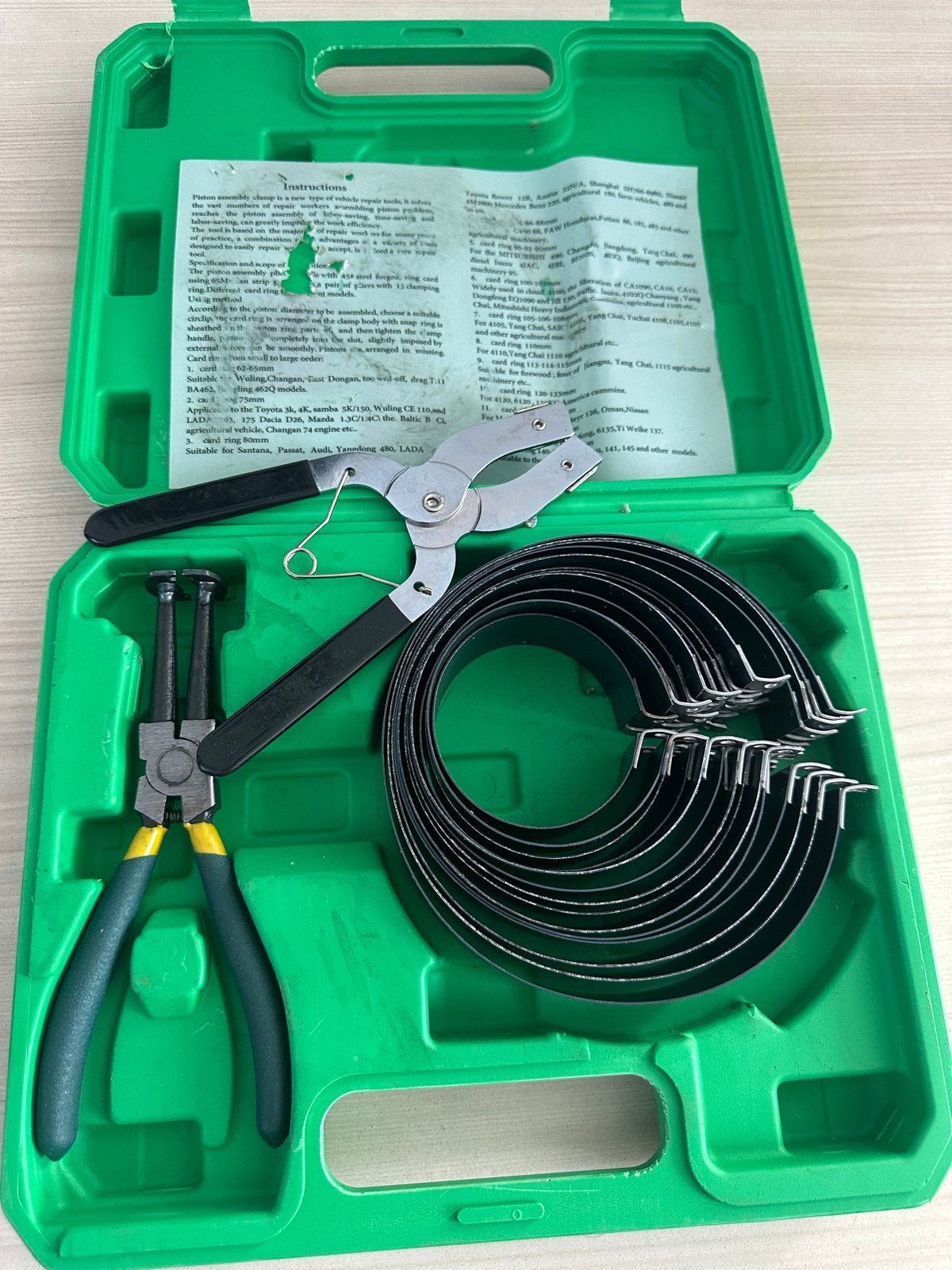 Compressiegereedschap zuigerveren 62-145mm, 13 banden, 2 tan, Ophalen of Verzenden, Gebruikt, Universele onderdelen