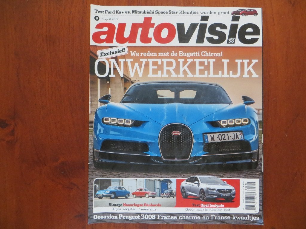 Autovisie 8 2017 Bugatti Chiron, Panhard 24 BT, PL 17 Tiger, Ophalen of Verzenden, Zo goed als nieuw, Opel