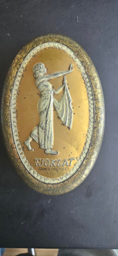 Bewaartrommeltje Tjoklat (vintage), Verzamelen, Blikken, Ophalen of Verzenden, Gebruikt, Overige, Overige merken
