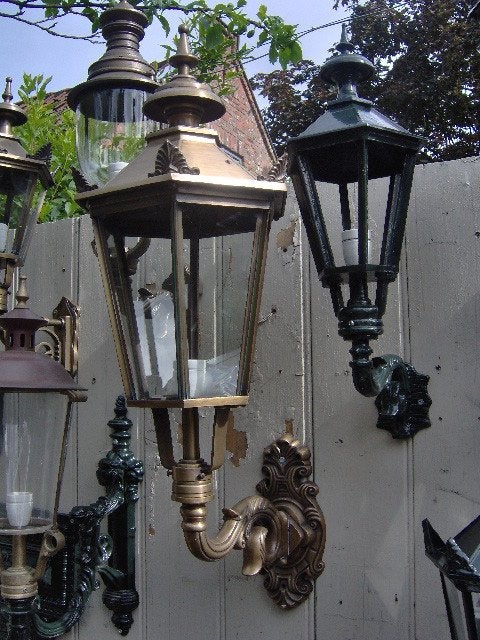 Bronzen buitenlamp Antiek model Groot klein "De Evenaar"