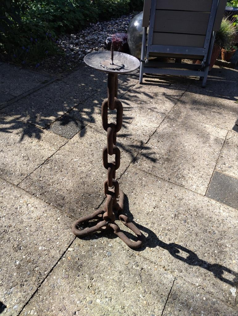 Unieke kaarsenstandaard van scheepsketting - 70 cm hoog, Ophalen