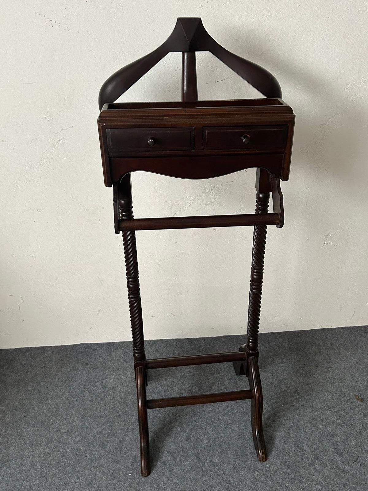 Vintage Heren Valet Stand - Kledingrek met Lades, 100 tot 150 cm, Ophalen of Verzenden, Zo goed als nieuw, Staande kapstok