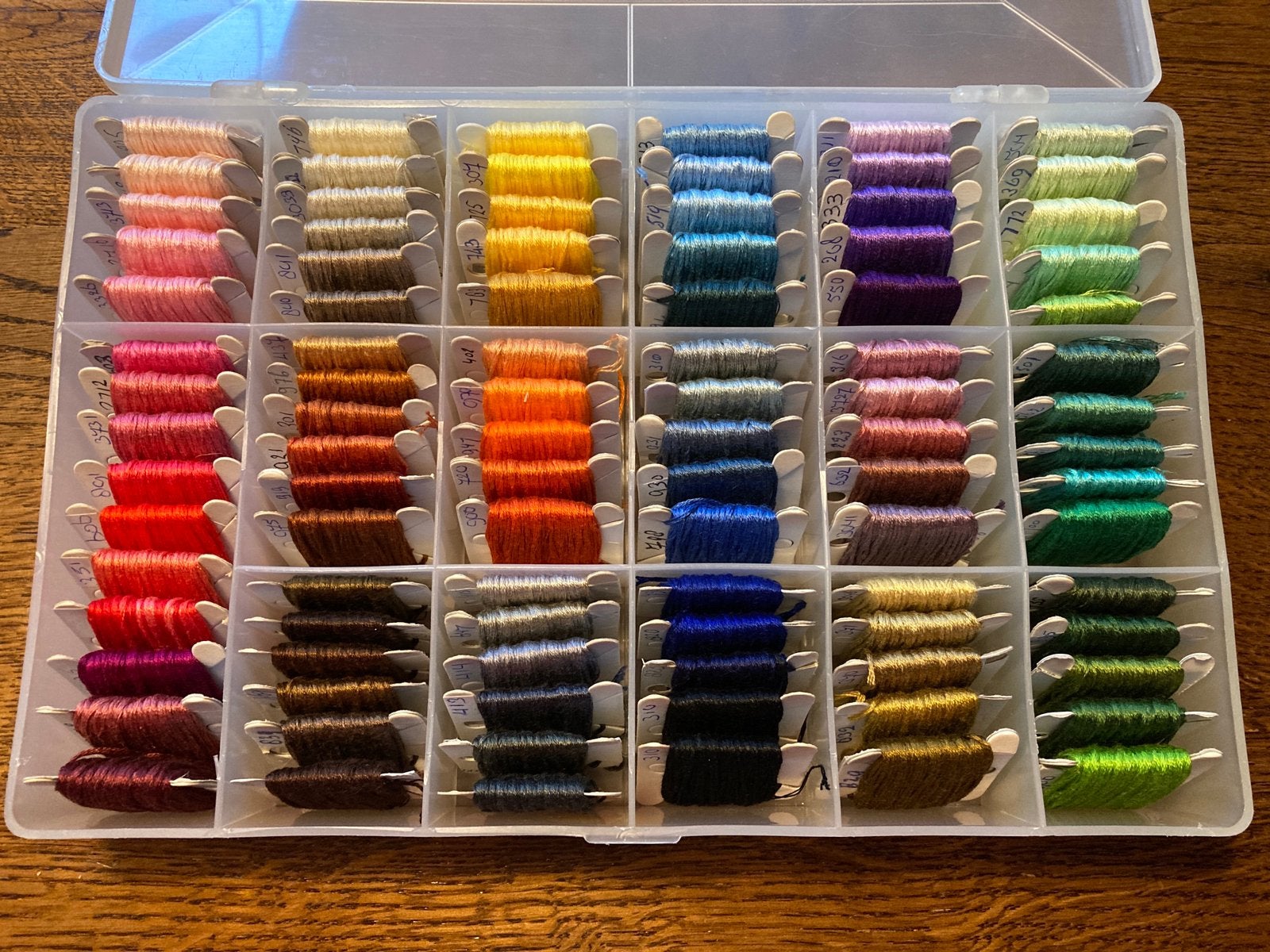 DMC dmc Borduurgaren borduurzijde doos vol bobbins, Ophalen of Verzenden, Gebruikt, Handborduren, Borduurgaren of Zijde
