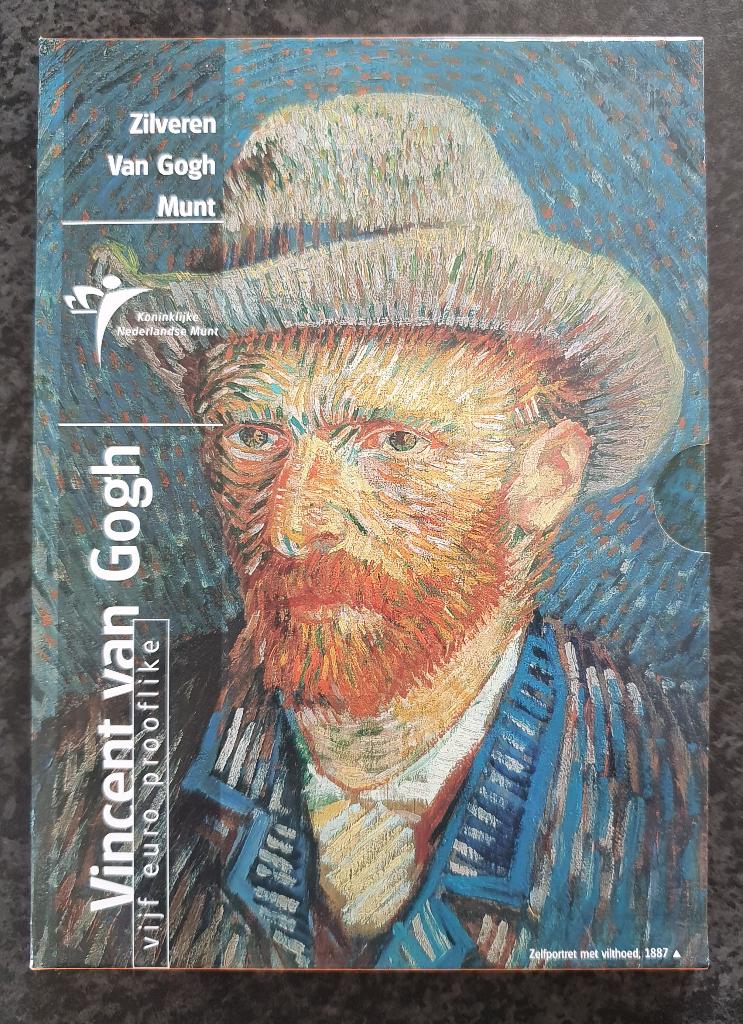 Zilveren 5 euro Vincent van Gogh 2003 Prooflike, Postzegels en Munten, Munten | Nederland, Ophalen, Koningin Beatrix, Zilver, Euro's