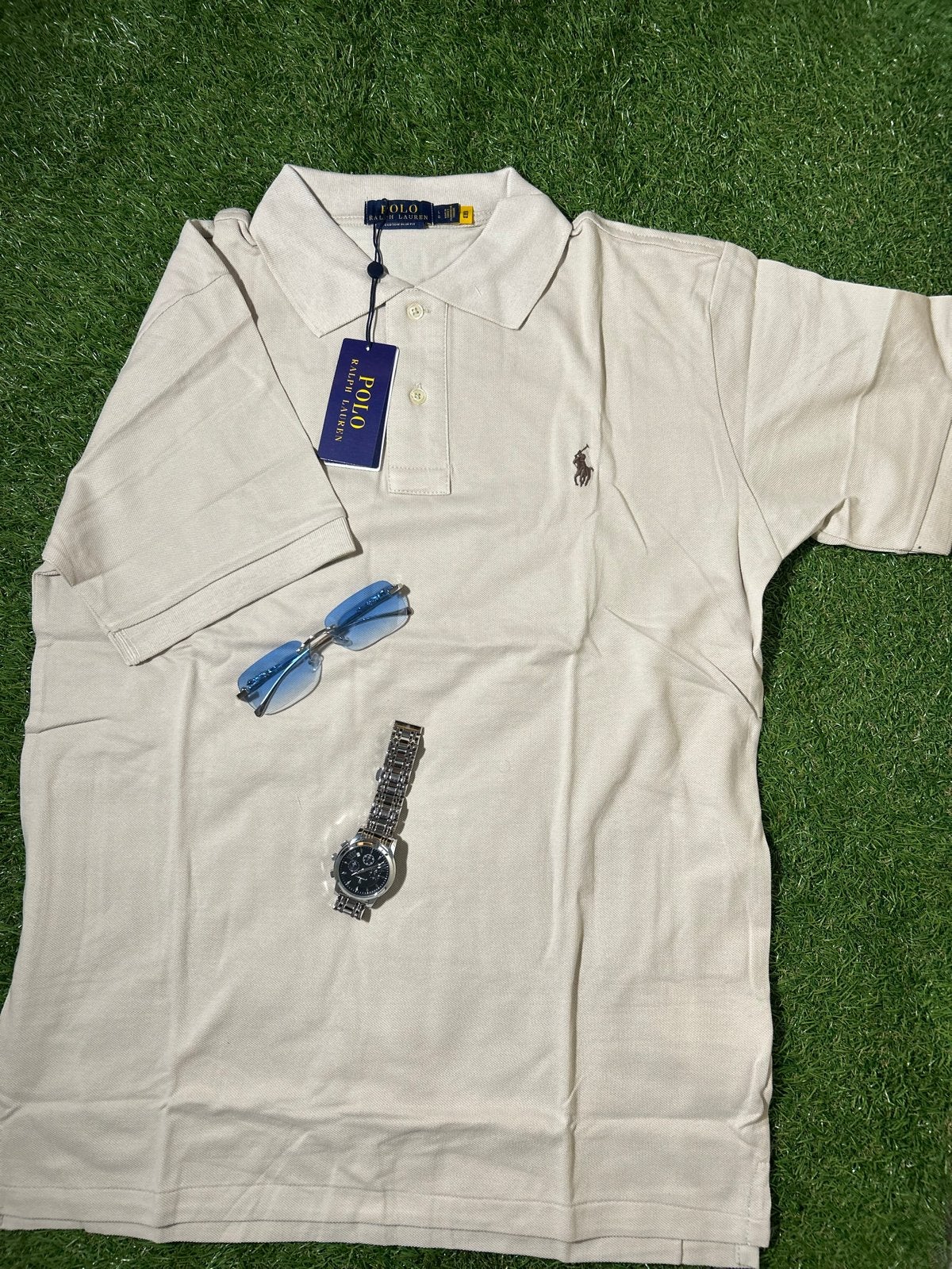 Polo Ralph Lauren Poloshirt Beige - Nieuw met kaartjes, Ophalen of Verzenden, Nieuw, Maat 48/50 (M), Beige