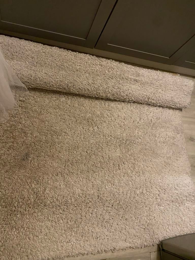 Ikea Hampen vloerkleed wit 133x195 cm, 100 tot 150 cm, Wit, Ophalen of Verzenden, Zo goed als nieuw
