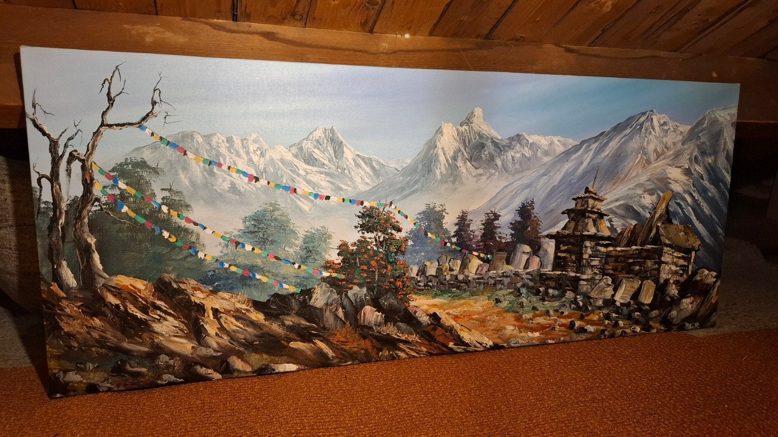 Mooi handgeschilderd schilderij uit Nepal
130 x 52 cm, Antiek en Kunst, Ophalen