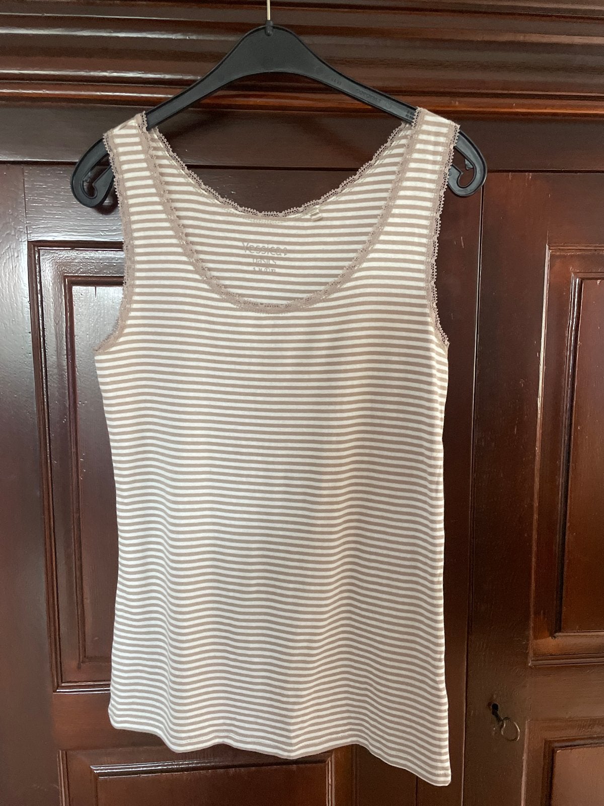 Gestreepte Yessica Basics Top - Maat L, Beige, Ophalen of Verzenden, Zo goed als nieuw, Maat 36 (S)