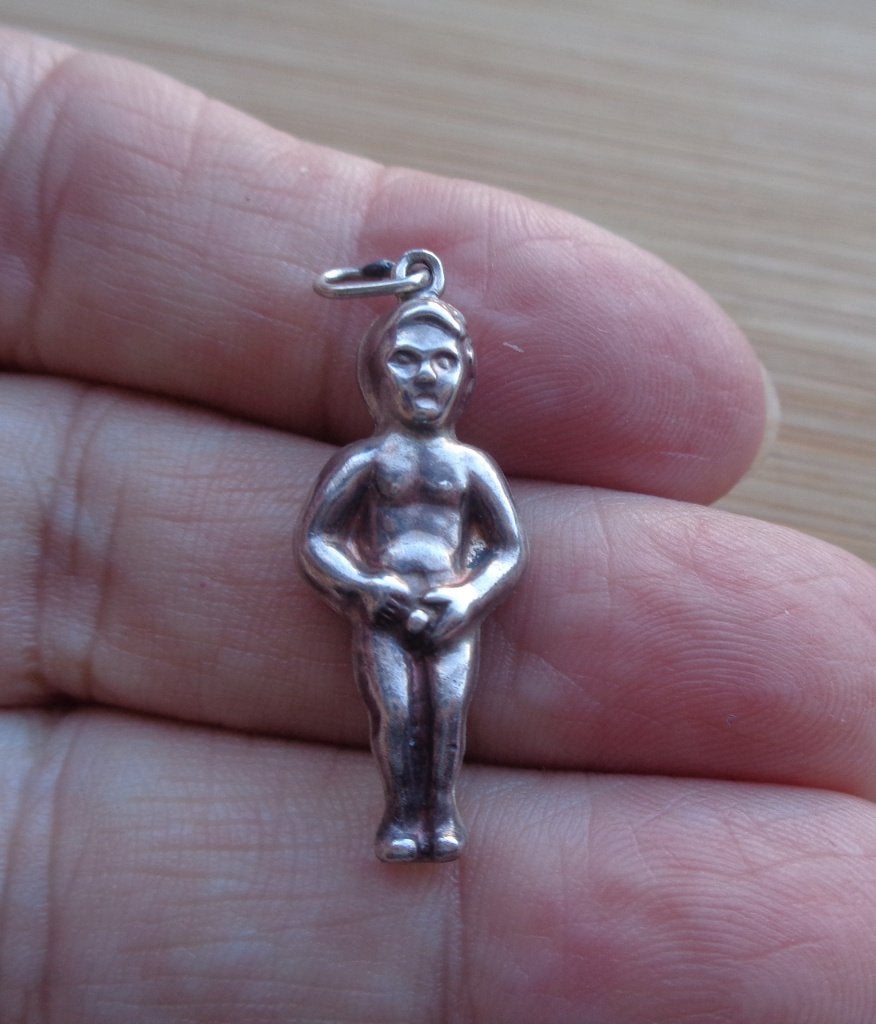 zilveren vintage bedel manneke pies Brussel [080], Overige merken, Verzenden, Zo goed als nieuw, 1 bedel