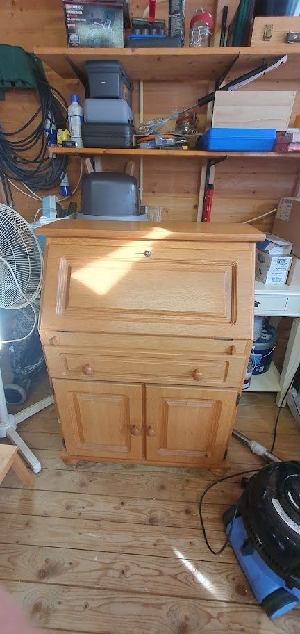 blank eikenhouten secretaire (bureau), Ophalen of Verzenden, Gebruikt, Jaren 90