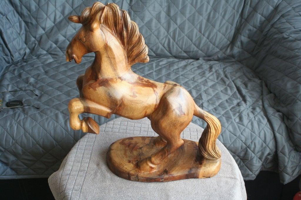 Antiek zeer mooie Paard van hout, Ophalen of Verzenden, Zoogdier, 20 - 50 cm, Beeld