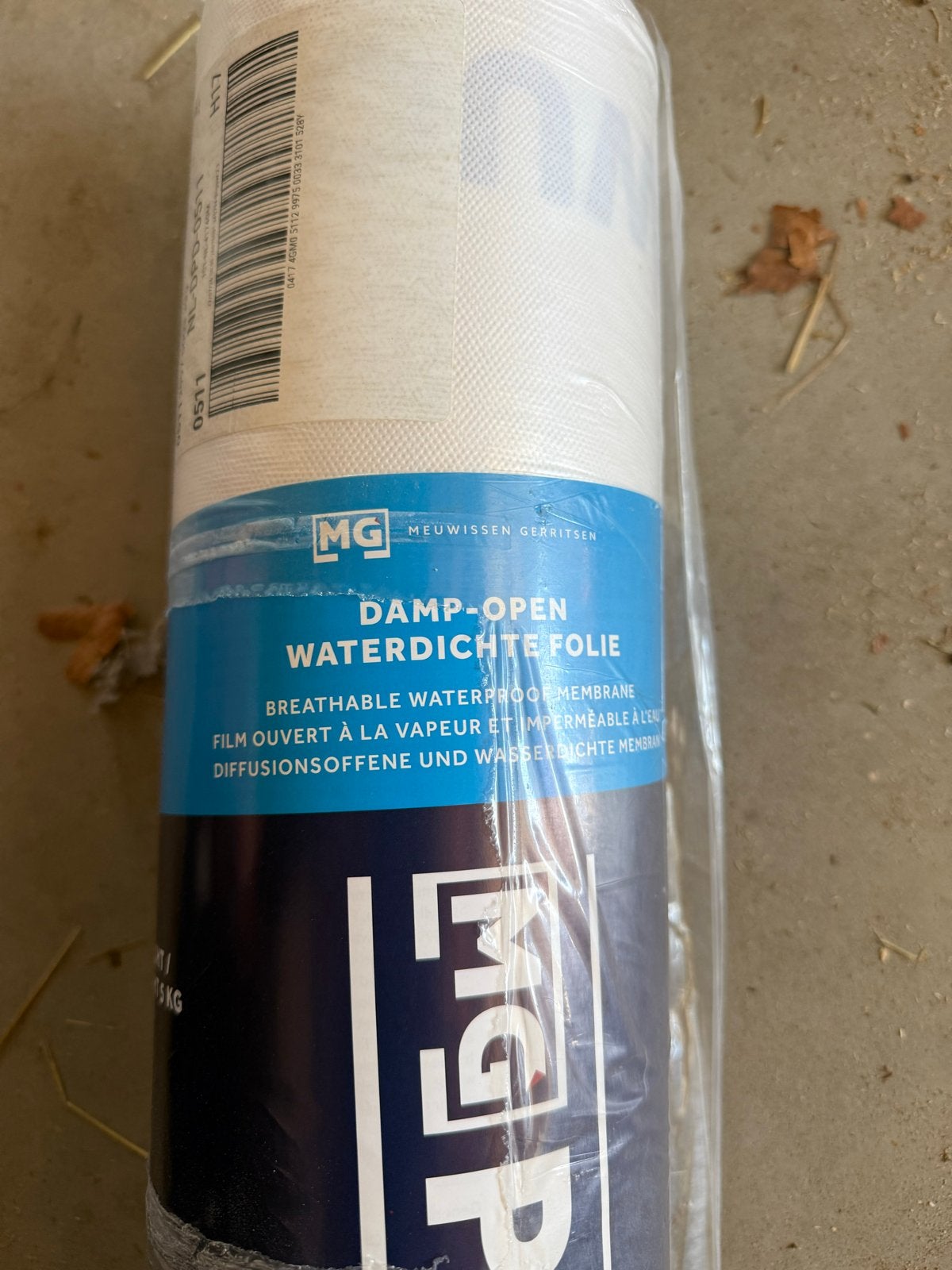 Polytex damp-open folie - Nieuwe en gebruikte rol, Ophalen of Verzenden, Zo goed als nieuw, 15 m² of meer, Folie